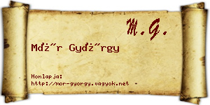 Mór György névjegykártya