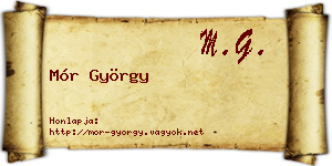 Mór György névjegykártya